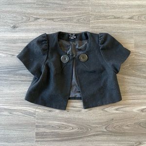 Forever 21 Cropped Jacket Black Medium fits Small